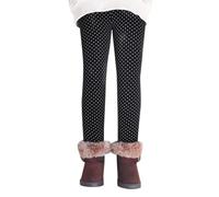 Leggings doublés en polaire pour enfants et filles - Coton d'hiver épais - Pantalon extensible - Pantalon d'hiver chaud, Noir , 8-9 ans