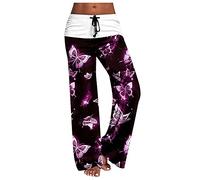 Leggings Doublés Legging Décontracté Femme Taille Haute Imprimé Lâche Élastique Taille Haute Classique Leggings Thermiques Femmes 48/50, lilas, XL