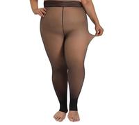 Leggings en polaire pour femme - Leggings en polaire - Cadeaux 2025 - Grande taille - Collants doublés polaire - Collants thermiques d'hiver transparents pour femme sous robe - Medias Térmicas