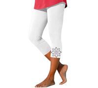 Leggings Femme Grande Taille Sport Overdose Été Solde Pantalon Jogging Taille Haute Sport Slim Fitness Stretch Trousers Sportwear (44, Blanc)