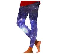 Leggings Femme Imprimé Galaxie Pantalon de Sport Taille Haute Grande Taille Confortables et Moulants Legging Slim Fit Leggings Opaque Fitness Course Collants Compression (Purple-3, S)