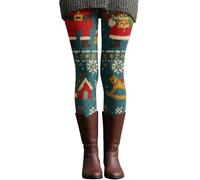 Leggings Femme Legging Legging Anti Cellulite Femme pour Les Fêtes Devant La Cheminée Imprimé Drôle Noël Motif Festif Doux Extensible Confortable Parfait pour Tenue Casual Et Fête Entre Amis