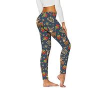 Leggings Femme Legging Legging Anti Cellulite Femme pour Les Fêtes Rester à La Maison Fashion Imprimé Noël Floral Coupe Flatteuse Confort Premium pour Sport Et Vie Active