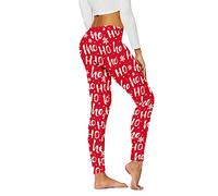 Leggings Femme Legging Legging Anti Cellulite Femme pour Les Fêtes Rester à La Maison Fashion Imprimé Noël Floral Coupe Flatteuse Confort Premium pour Sport Et Vie Active
