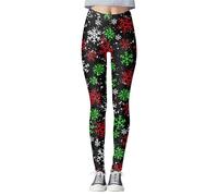Leggings Femme Legging Legging Anti Cellulite Femme pour Les Fêtes Rester à La Maison Fitness Imprimé Noël Taille Haute Sculptant pour Sport Et Détente Confort Maximal Toute La Journée