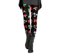 Leggings Femme Legging Legging Anti Cellulite Femme pour Les Fêtes Rester à La Maison Imprimé Motif Festif Taille Haute pour Yoga Workout Confort Maximal Fitness Féminin Hivernal