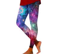 Leggings Femme - Legging Yoga Leggings Galaxy Taille Haute Femme Costume Galaxie Leggings Imprimés Colorés Femme Pantalon Yoga Pantalon Yoga Extensible Pantalon Femme Costume Planète (Purple XL)