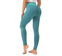 Leggings Femme Push Up Anti-Cellulite Butt Lift Legging de Sport Taille Haute Slim Fit Pantalon De Yoga Marron/Vert XXL