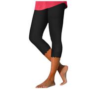 Leggings Femme Push Up Pantalons De Sport 3/4 Taille Haute Yoga Court Mi-Long Fitness Jegging Extensible D'éTé Collant Doux Extensible Confortable Pas Cher Moulant Pants