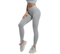 Leggings Femme Sport, Pantalon Yoga Taille Haute,Legging Push Up Push Up Couleur Pure Extensible DéContractéS Moulant Jegging Respirant Confortable Ventre Plat Gainant Base Collant