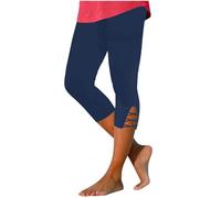 Leggings Femme Stretch 3/4 Anti-frottement Bleu Marine Pantalon Danse Pantacourt Sport 3/4 Et Elegant Legging Sport Femme Grande Taille Ventes Flash du Jour Bleu Marine XXL