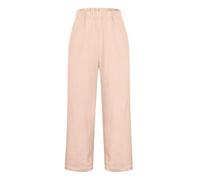 Leggings Fille and Summer Casual Cotton and Linen Long Pants Jean Vert Émeraude (Rose Gold, XXL)