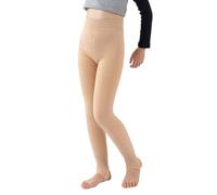 Leggings Fille Taille Haute élastique Habillée 3-15 Ans Collant Legging Adolescente Fille Chic Extensible Confortable Stretch Casual Danse Vacances Sports Sweatpants (Beige, 9-12 Years)