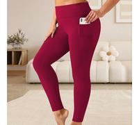 Leggings grande taille avec poches pour femmes, leggings opaques à taille haute avec contrôle du ventre, leggings de sport à taille haute, capris de fitness à taille haute, collants de course avec poc