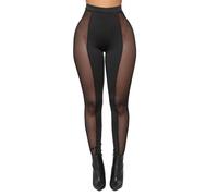 Leggings Grandes Tailles Femmes Lot de 2 Femmes Casual Mode Mesh Coutures Collants Leggings Sport Yoga Pantalons Offres Pantalon de Jogging Femme, Noir , S