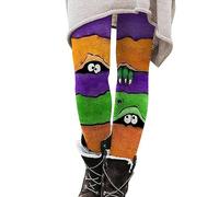 Leggings Halloween Femme-Peep Eye Color Block Élastiques Impression Halloween Automne Hiver Leggings Rétro pour Femme Sport Yoga Fitness Casual Pas Cher Collant Stretch