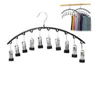 Leggings Hanger, Closet Organizers and Storage with 10 Clips, Legging Organizer for Closet Hanging, Holds Leggings/Jeans/Hats/Shorts/Socks (1pc-Black)