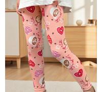 Leggings imprimés donuts et café pour filles, pantalons souples et polyvalents, leggings pour jeunes filles imprimés de cœurs de dessin animé, nouveaux bas pour le printemps et l'automne 6Y,7Y,8Y,9Y,1