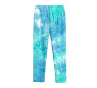 Leggings imprimés pour filles - Legging de yoga taille haute - Pantalon long imprimé - Legging d'hiver - Legging pleine longueur - Pantalon extensible pour filles, bleu ciel, 7-8 ans