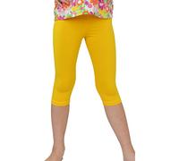 Leggings jambe court 3/4 en coton - Pour enfant (fille) - Jaune - 7 ans