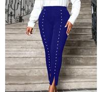 Leggings longs élégants en tricot noir avec fente, perlés, grande taille. Vêtements professionnels pour l'église, vêtements pour femmes, leggings taille haute 0XL,1XL,2XL,3XL,4XLTout ImpriméTissu tric