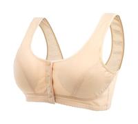 Leggings Minceur Front Buckle Ride Large Size Vest Type Sleep Elastic Side Side Breast Underwear Female Cotton Cotton Bra Chien L (Beige, 38)
