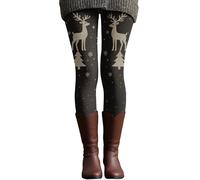 Leggings Noel Femme Humour Imprimé Motif De Noël Collants d'hiver Taille Haute Élastique Slim Pantalon De Yoga pour Fitness Entraînement Doux Cosplay Legging Femme Sport