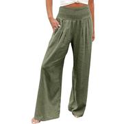 Leggings Pantalon Femme Mode Taille Élastique Pantalon avec Poche Ample Harem Pantalon Imprimé Crop Pantalons Tumblr Pantalon Été Femme, Vert armée., XL