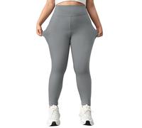 Leggings Polaire Femme Legging de Sport de Randonnée Pantalon Doublé Jogging Polaire Haute Elastique Elegant Sexy Leggings Hiver Collant Epais Femme Gris Clair S