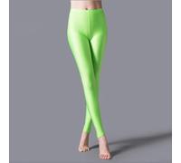 Leggings pour femme fluorescent, brillant et brillant pour danse, spectacle, exportation, scène, couleur vive, coupe ajustée (grande taille, vert vif)