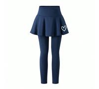 Leggings pour filles préadolescentes, pantalon élégant et décontracté avec jupe 2 en 1 à motif nœud, convient pour le printemps, l'automne, l'été, parfait pour les sorties 7Y,8Y,9Y,10Y,11Y,12Ygraphiqu