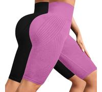 Leggings Short 3D Anti Cellulite, Legging Anti-Cellulite à Compression Femme - Minceur Taille Haute sans Couture Push-Up Opaque Yoga Fitness Pantalon Sport Workout