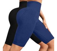Leggings Short 3D Anti Cellulite, Legging Anti-Cellulite à Compression Femme - Minceur Taille Haute sans Couture Push-Up Opaque Yoga Fitness Pantalon Sport Workout