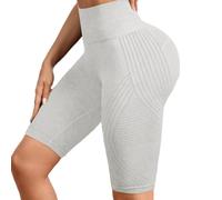 Leggings Short 3D, Leggings 3D Luveon Anti Cellulite Femme,Lifting des Fesses Contrôle du Ventre, Créer Une Courbe en Forme De S Tissu Ultra-Respirant (Blanc,XL)