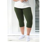 Leggings taille haute 7/8 pour femmes grandes tailles, pantalon capri confortable à haute élasticité pour le sport en été 0XL,1XL,2XL,3XL,4XL,5XLUnicoloreTissu tricoté