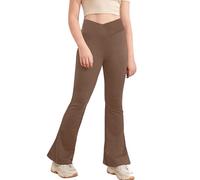 Leggings Taille Haute pour Fille, Pantalon évasé, Pantalon de Yoga Bootcut, Couleur Unie, Bas Cloche sur Toute la Longueur Combinaison