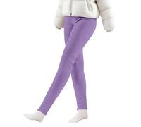 Leggings thermiques pour filles, collants épais et chauds en coton pour l'automne et l'hiver, sans pied, avec coutures élastiques, taille haute, skinny, violet, 8-9 ans
