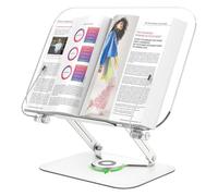 Leggio - Panneau de lecture acrylique, support de table rotatif, base en d'aluminium | Livre de cuisine multifonctionnel mains libres, livre de, cahier, écran d'ordinateur portable,