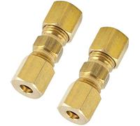 Legines Raccord de tube de compression en laiton, union, diamètre extérieur 9,5 mm x diamètre extérieur 9,5 mm, lot de 2