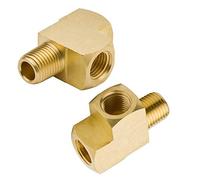 Legines Raccords de tuyau en laiton, Tee de rue, 3/8" NPT femelle x 3/8" NPT mâle x 3/8" NPT femelle, T barstock mâle (lot de 2)