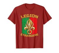 Légion Etrangere Légion Étrangère Française Armoiries T-Shirt, Homme, Canneberge, XL