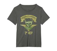 Legion Etrangere Tête de Mort Soldat Parachutiste Cadeau T-Shirt, Femme Grandes Tailles, Asphalte, 1X