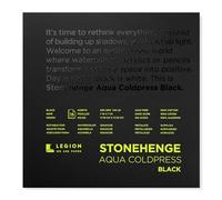 Legion Stonehenge Aqua Watercolor Pad, 140lb, Cold Press, 7 by 7 Inches, Black Paper, 15 Sheets (L21-SQC140BK77)