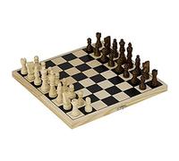 Small Foot Jeu d'échecs de Voyage en Bois, Cassette en Bois Rabattable avec 32 pièces, dès 6 Ans, 2044, Brun, Crème