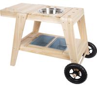 small foot Cuisine de Plein air compacte en Bois, pour l’extérieur Pratique avec Roues, à partir de 3 Ans, 12421