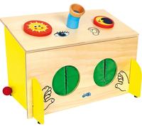 Legler foot 6989 wooden sensory play box, hearing and sight, from 3 years on,Bla