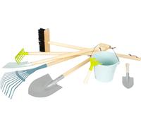 Legler small foot Großes Gartenwerkzeug-Set, 8-tlg., Garten Werkzeug, Harke, Schaufel, Eimer, Kinder, 11883