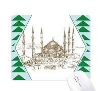 l'église historique de croquis paysage pays ville illustration schéma tapis de souris green pine tree tapis en caoutchouc