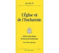L'eglise Vit De L'eucharistie - Lettre Encyclique Ecclesia De Eucharistia, Avec Table Analytique