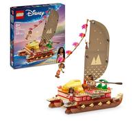 LEGO ǀ Disney Vaiana 2 Le Bateau d’Aventure de Vaiana - Jeu de Construction avec Bateau à Voile en Tissu - Pont Amovible, Feu de Camp & 3 Mini-Poupées Dont Loto & Moni - Cadeau pour Fille 6 Ans 43270